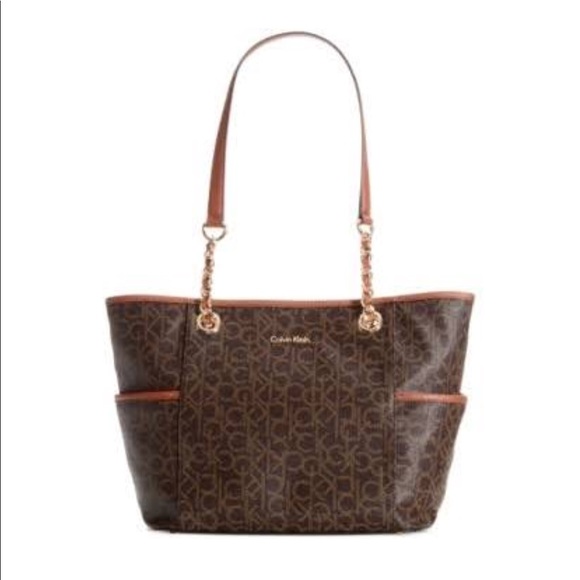 calvin klein hayden signature chain tote